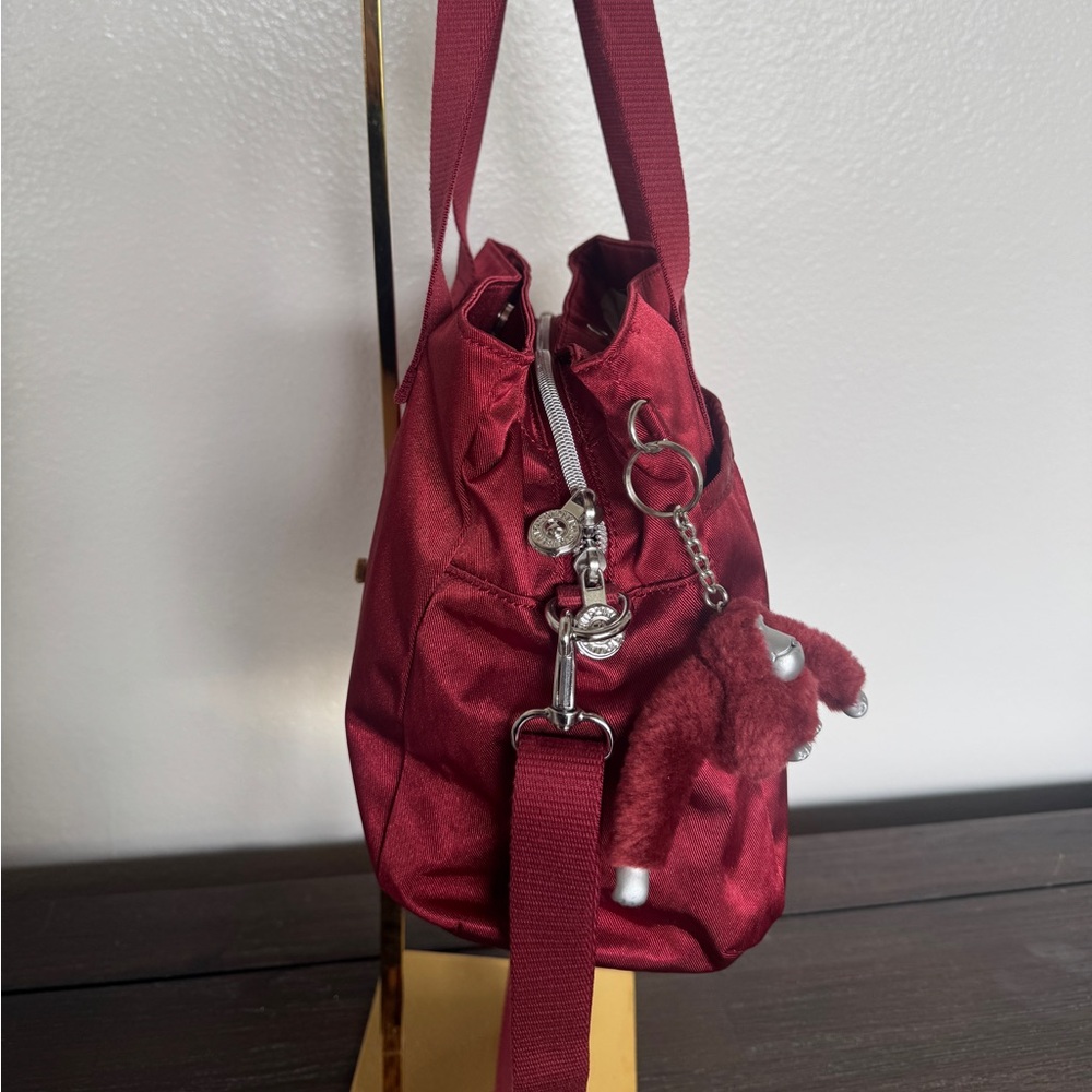 Kipling Kenzie Shoulder Bag Cherry Red Tote Bag - Picture 5 of 11